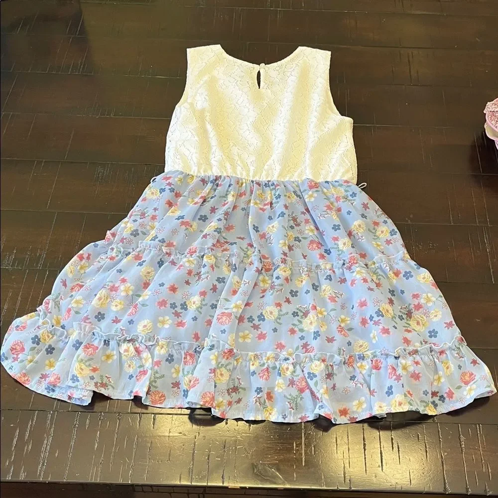 OshKosh girl size 8 Light Blue Denim Kids Overall dress and Beauties girly dress